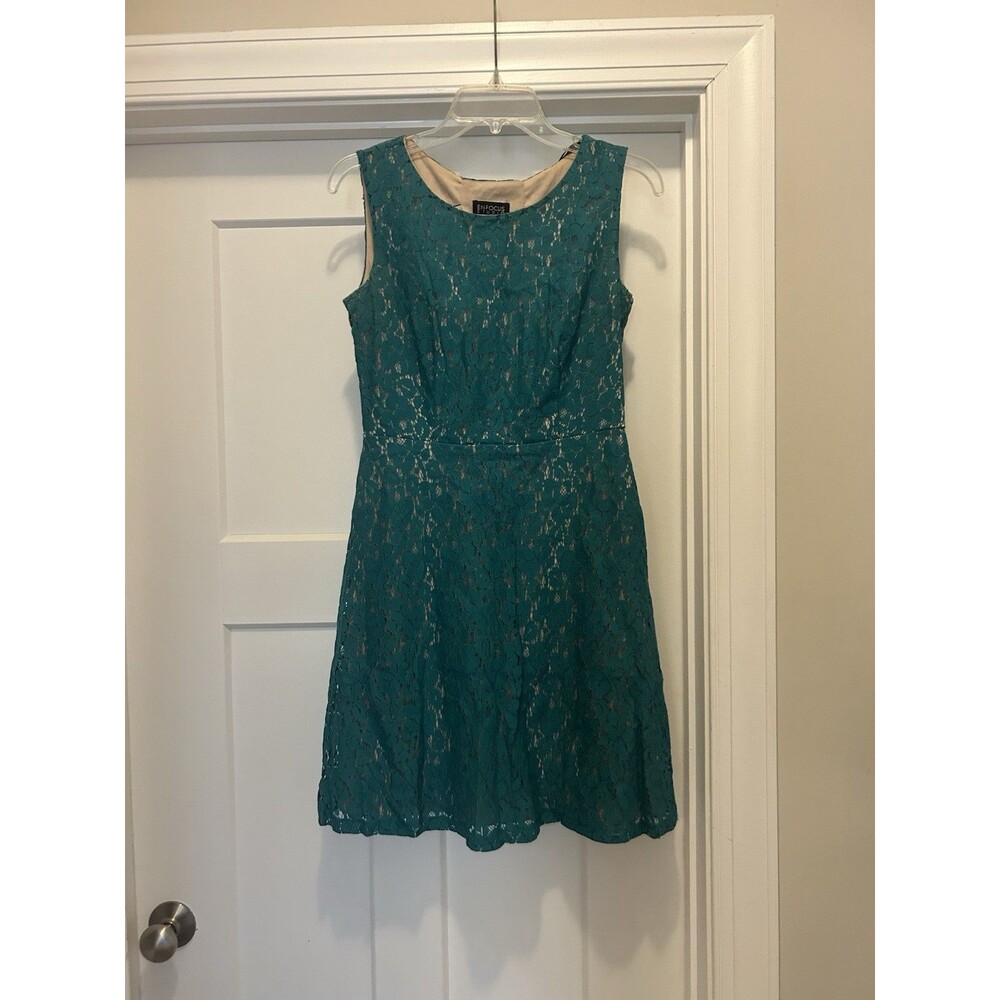 Green Sleeveless Skater Mini Dress Size 6 Cut Out Back Easter Church Wedding Zip